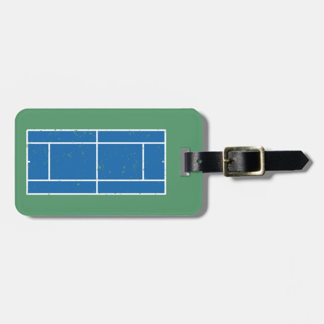 Blue and Grönt Tennis Court Distress Stil Bagagebricka (Horisontell Framsida)