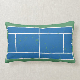 Blue and Grönt Tennis Court Distress Stil Lumbarkudde