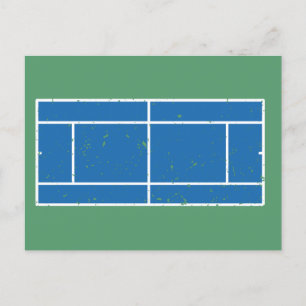 Blue and Grönt Tennis Court Distress Stil Vykort