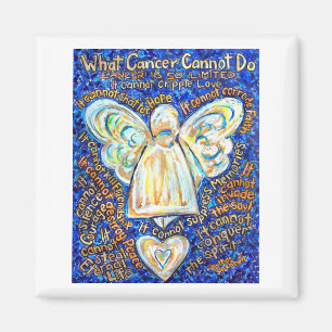 Blue and Guld Cancer Angel Magnet