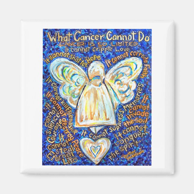 Blue and Guld Cancer Angel Magnet (Framsidan)