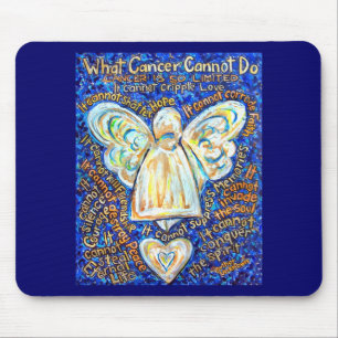 Blue and Guld Cancer Angel Mousepad Musmatta