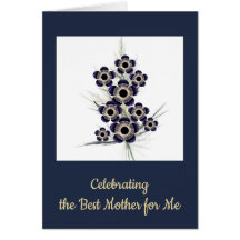 Blue and Guld Fractal Art Blommigt Bouquet