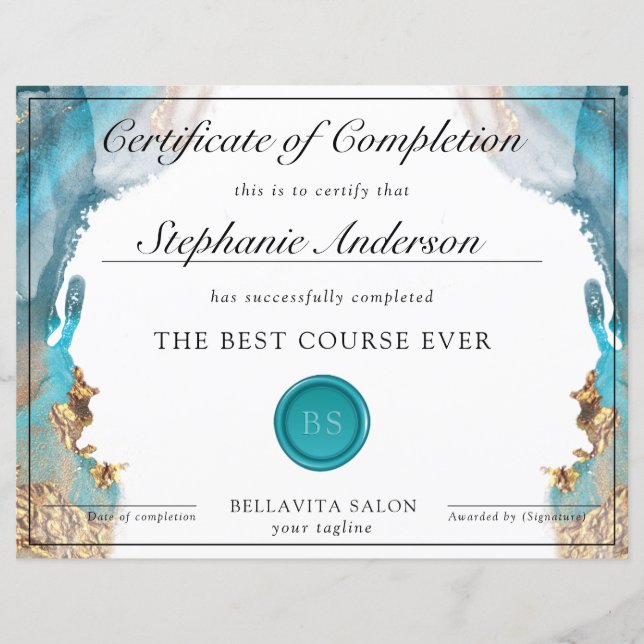 Blue and Guld Modern Liquid Watercolor Award (Framsida)