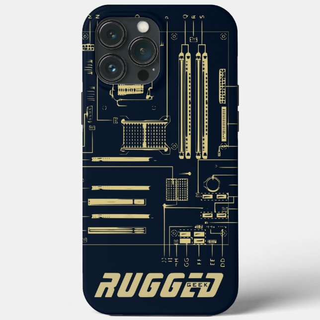 Blue and guld RUGGED GEEK Motherboard Tech (Baksida)