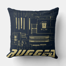 Blue and guld RUGGED GEEK Motherboard Tech Kudde