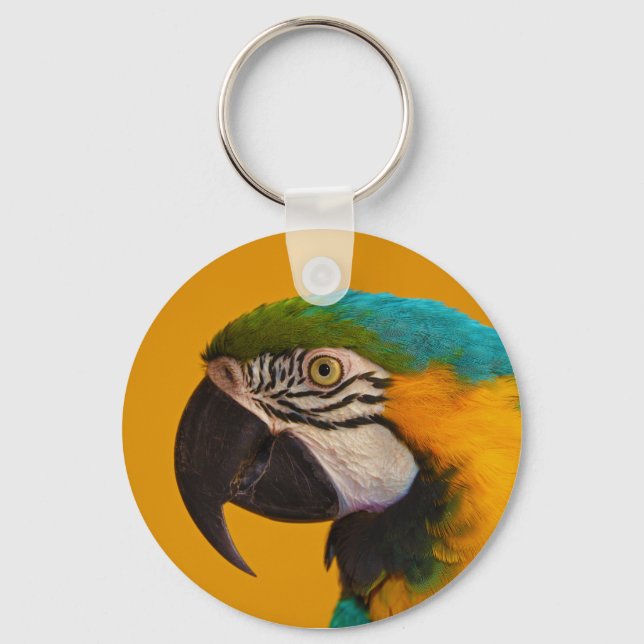 Blue and Gult Macaw Ara Ararauna Parrot Bird Nyckelring (Framsida)