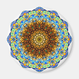 Blue and Gult Mandala Art Magnet