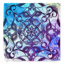 Blue and Lila Abstrakt Mandala Bandana