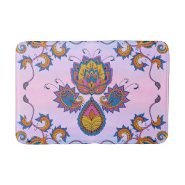 Blue and Lila Blommigt Art, Mehndi Blue Bliss Badrumsmatta