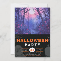 Blue and Lila Enchanted Forest Black Halloween