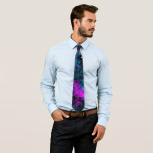 Blue and Lila Galaxy Cosmic Space Neck Tie Slips
