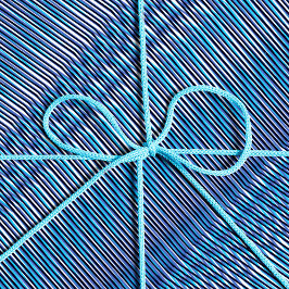 Blue and lila Moiré Rand - Trippy Abstrakt Presentpapper