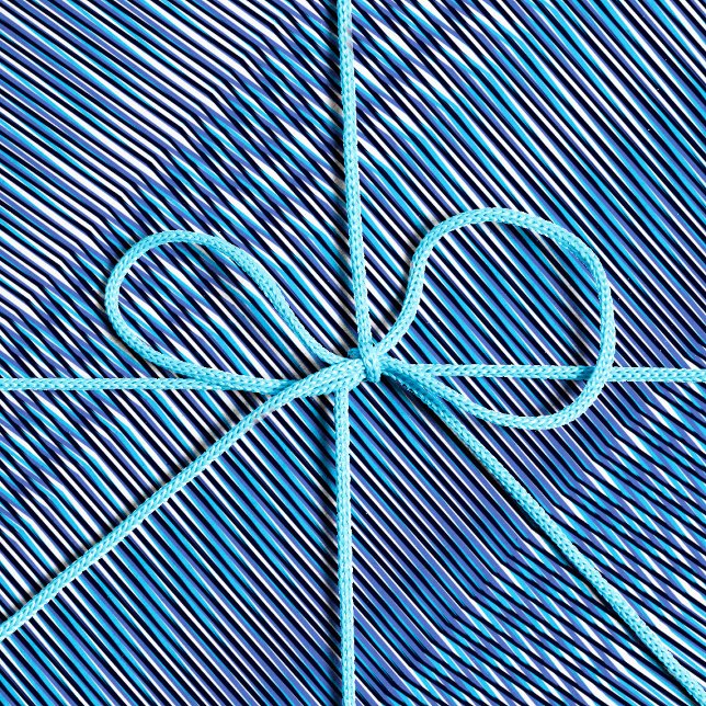 Blue and lila Moiré Rand - Trippy Abstrakt Presentpapper (Skapare uppladdad)