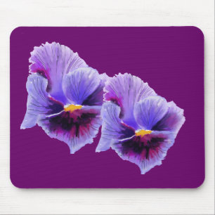 Blue and lila Pansies Mousepad Musmatta