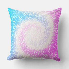 Blue and Lila Tie Dye Hippy Swirl Kudde