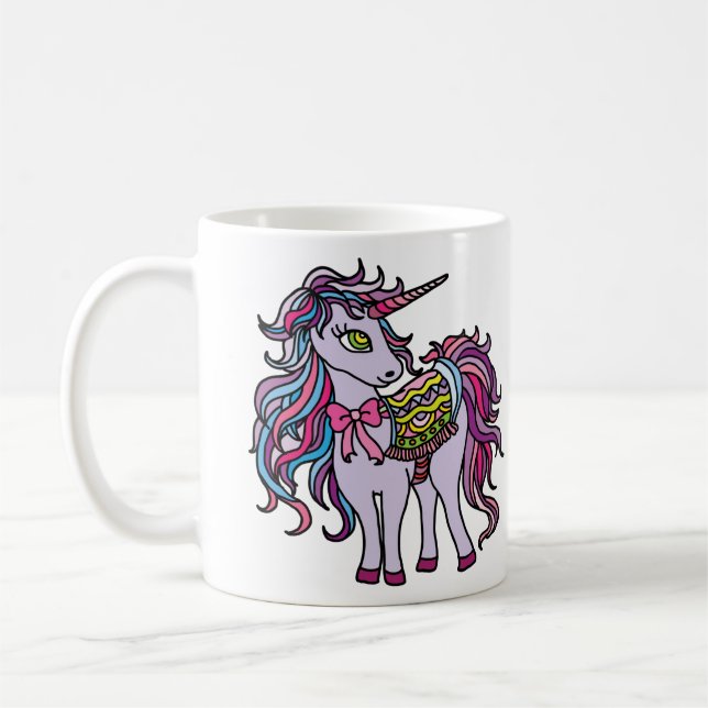 Blue and Lila Unicorn Kaffemugg (Vänster)