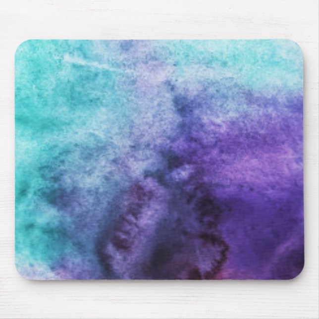 Blue and Lila Watercolor Mousepad Musmatta (Framsidan)
