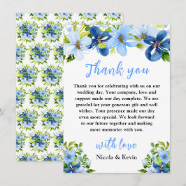Blue and Navy Flowers with Foliage  Tack Kort