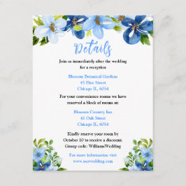 Blue and Navy Flowers with Foliage  Tilläggskort