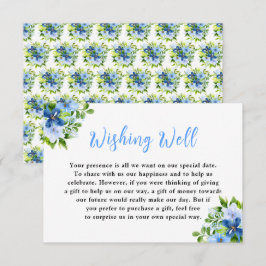 Blue and Navy Flowers with Foliage  Tilläggskort