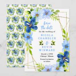 Blue and Navy Flowers with Foliage Wedding Spara Datumet