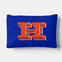 Blue and Orange Collegiate Color Style Monogram