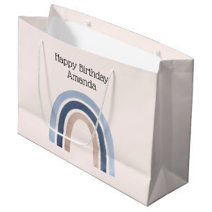 Blue and Peach Rainbow Boho Design Birthday