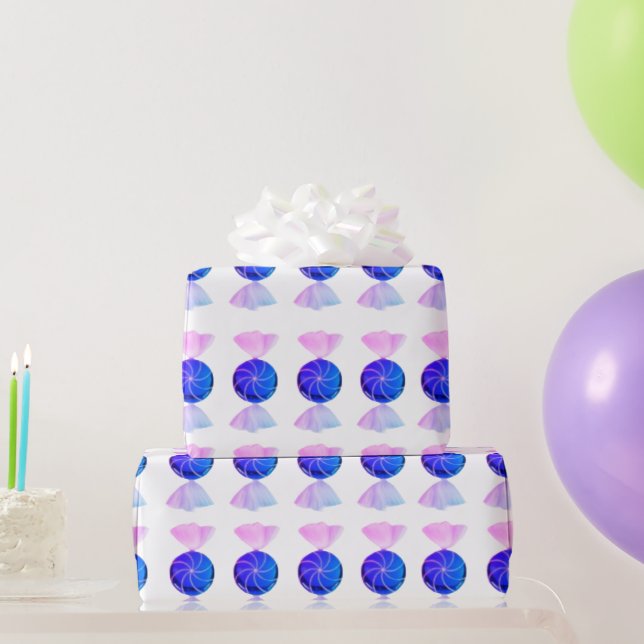 Blue and Pink Candy Wrapping Paper Presentpapper (Festgåvor)