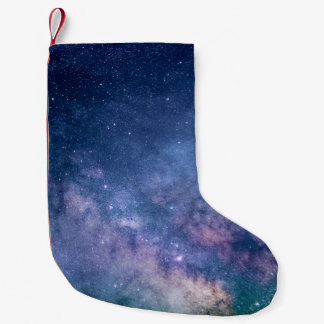 Blue and purple galaxy digital liten julstrumpa