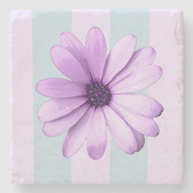 blue and purple striped daisy pattern stenunderlägg (Framsidan)