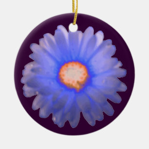 Blue and Red Marigold Anpassningsbar Birthday Pend Julgransprydnad Keramik