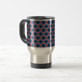 Blue and Red Moroccan Trellis, Lattice, Quatrefoil Resemugg
