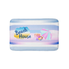 Blue and Rosa Beach House Bath Mat Badrumsmatta