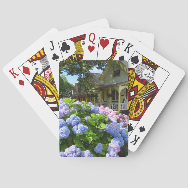 Blue and Rosa Hydrangeas - Martha's Vineyard Casinokort (Baksidan)