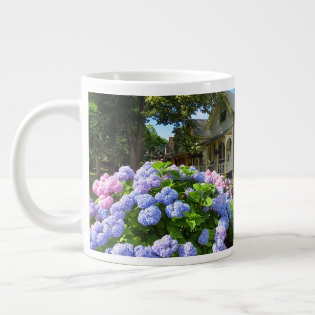 Blue and Rosa Hydrangeas - Martha's Vineyard Jumbo Mugg (Vänster)