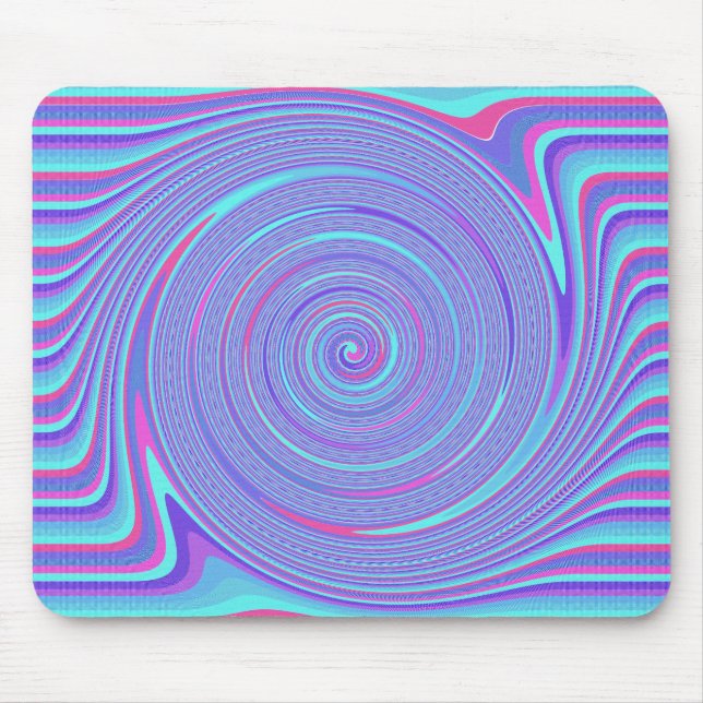 Blue and Rosa Swirl Mousepad Musmatta (Framsidan)