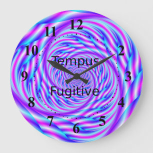 Blue and Rosa Swirl Tempus Fugitive Clock Stor Klocka