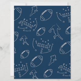 Blue and Silver Football Play Team Color Paper