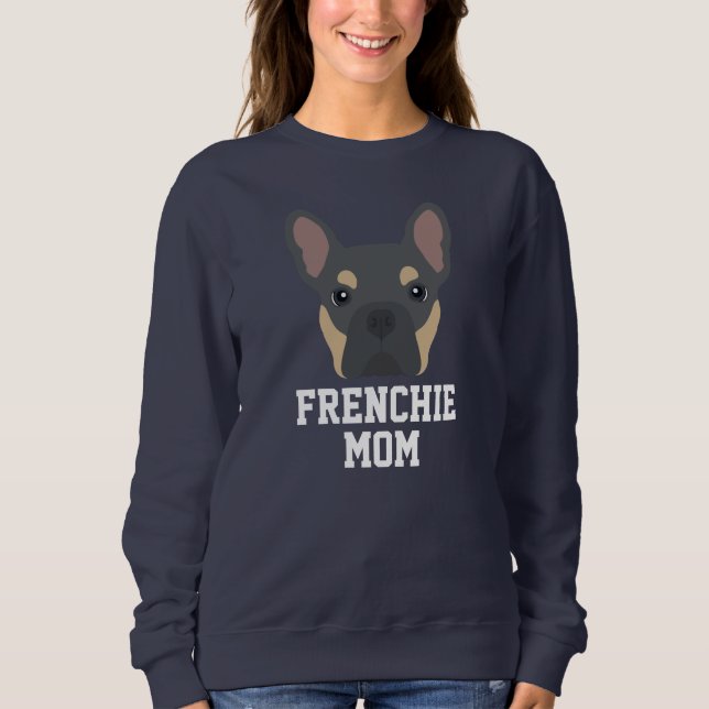 Blue and Tan Fransk Bulldog Hund Mamma T Shirt (Framsida)
