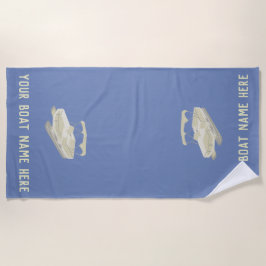Blue and Tan Personlig Pontoon Boat Beach Towel