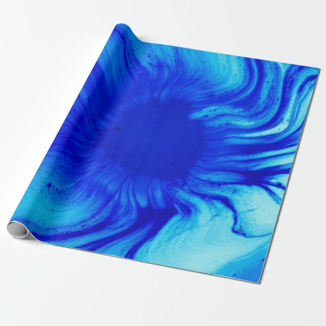 Blue and teal abstract painting presentpapper (Utrullad)