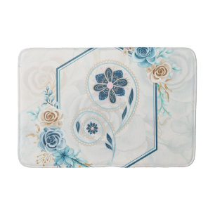Blue and Teal Blommigt Graphic, "Revitalizing Life Badrumsmatta