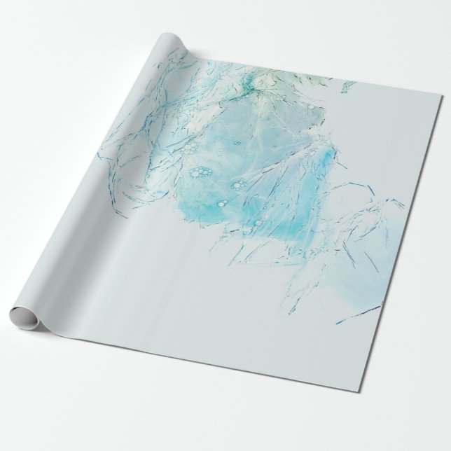 Blue and white abstract painting presentpapper (Utrullad)