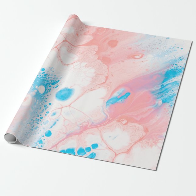 Blue and white abstract painting presentpapper (Utrullad)