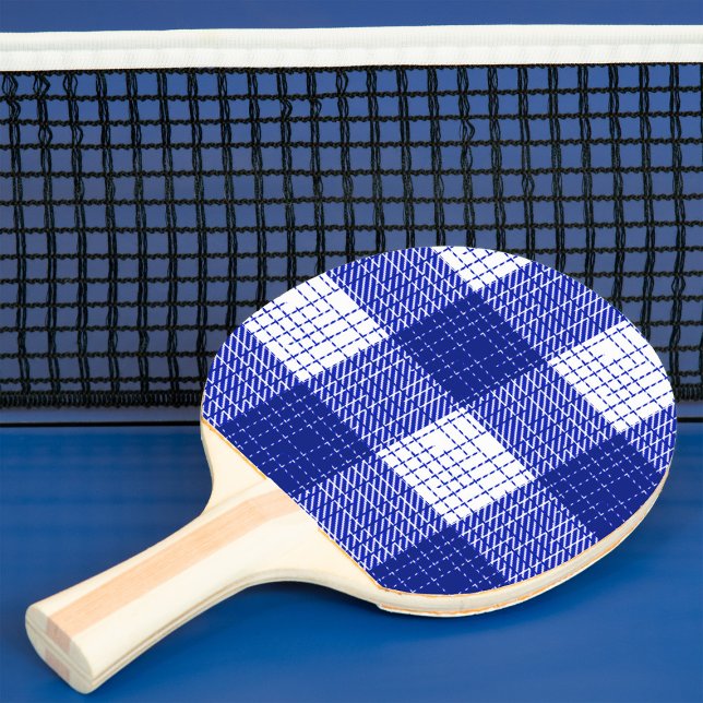 Blue and White Bold Checkered Plaid Design  Pingisracket (Skapare uppladdad)