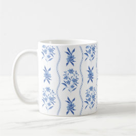 Blue and White Botanical Mug Kaffemugg
