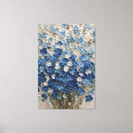 Blue and White Bouquet Floral Abstract Wall Art Canvastryck