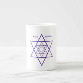 Blue and White Chanukah / Hanukkah Bone China Mugg Benporslin Mugg