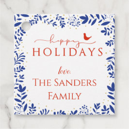 Blue and White Chinoiserie , Bird Gift Märkre Gåvor Etiketter